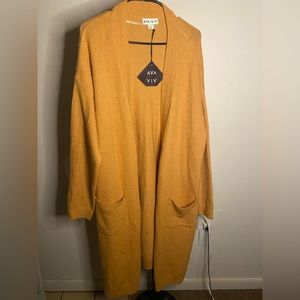 Yellow ava & viv sweater/cardigan